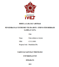 Artikel : PENGEMBANGAN INSTRUMEN TES IPA HOTS : ETHNO-STEM BERBASIS
GAMELAN JAWA - CD Skripsi