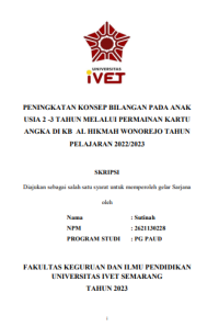 SKRIPSI : PENINGKATAN KONSEP BILANGAN PADA ANAK USIA 2 -3 TAHUN MELALUI PERMAINAN KARTU ANGKA DI KB AL HIKMAH WONOREJO TAHUN PELAJARAN 2022/2023