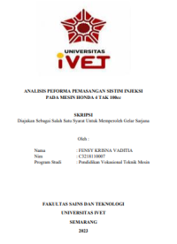 SKRIPSI : ANALISIS PEFORMA PEMASANGAN SISTIM INJEKSI PADA MESIN HONDA 4 TAK 100cc
