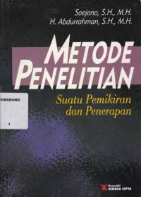 Metode Penelitian (Suatu Pemikiran dan Penerapan)