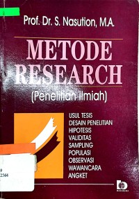 Metode Research  : Penelitian Ilmiah